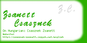 zsanett csasznek business card